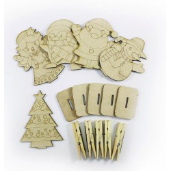 Wooden Christmas Paperclip Stand Pack of 5 Wooden Christmas Paperclip Stand Pack of 5